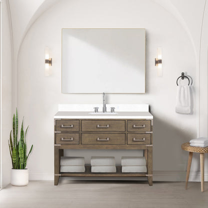 Norwalk 48 in W x 22 in D Grey Oak Single Bath Vanity