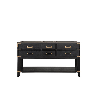 Norwalk 60 in W x 22 in D Black Oak Double Bath Vanity