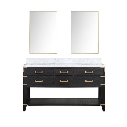 Norwalk 60 in W x 22 in D Black Oak Double Bath Vanity