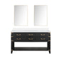 Norwalk 60 in W x 22 in D Black Oak Double Bath Vanity
