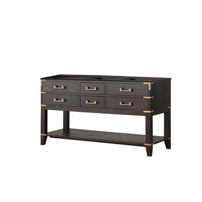 Norwalk 60 in W x 22 in D Brown Oak Double Bath Vanity