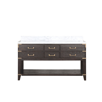 Norwalk 60 in W x 22 in D Brown Oak Double Bath Vanity