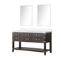 Norwalk 60 in W x 22 in D Brown Oak Double Bath Vanity