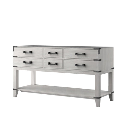 Norwalk 60 in W x 22 in D White Oak Double Bath Vanity
