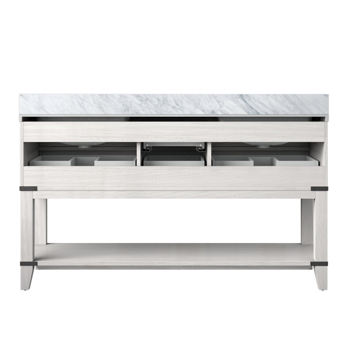 Norwalk 60 in W x 22 in D White Oak Double Bath Vanity
