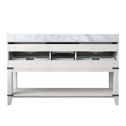 Norwalk 60 in W x 22 in D White Oak Double Bath Vanity