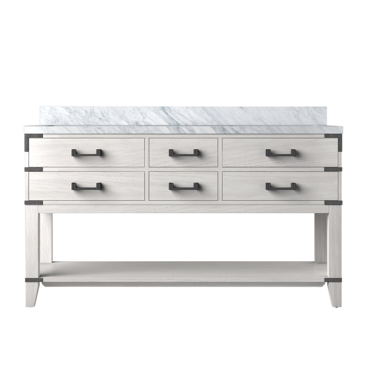 Norwalk 60 in W x 22 in D White Oak Double Bath Vanity