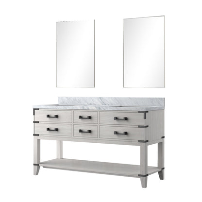 Norwalk 60 in W x 22 in D White Oak Double Bath Vanity