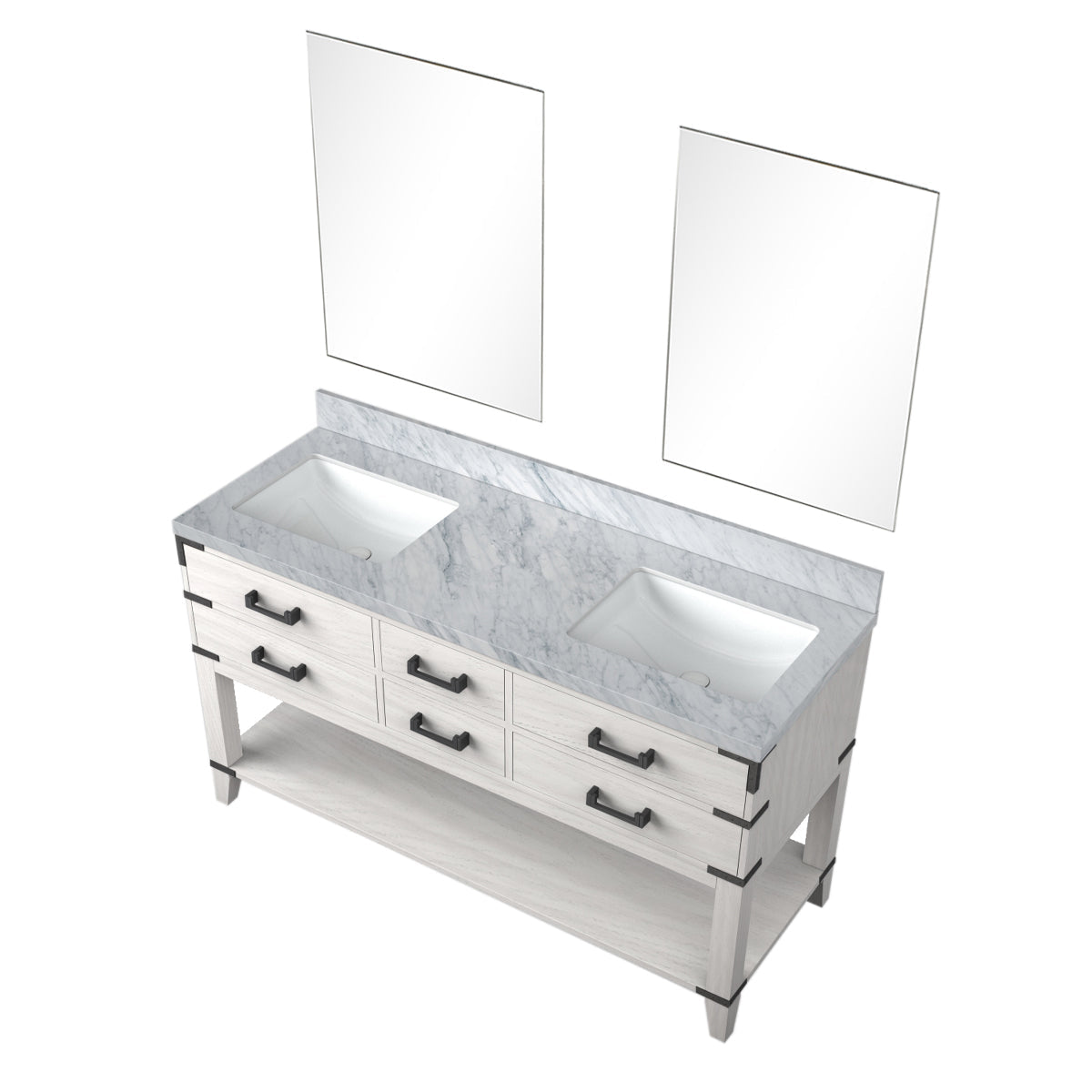 Norwalk 60 in W x 22 in D White Oak Double Bath Vanity