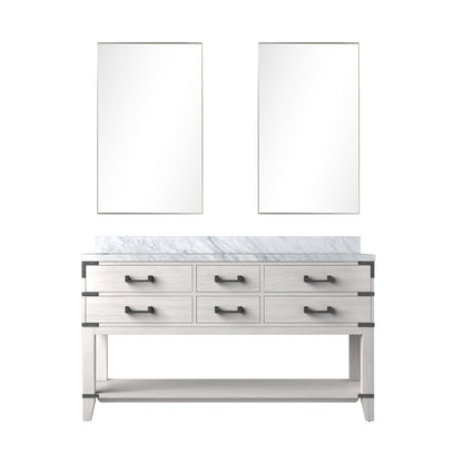 Norwalk 60 in W x 22 in D White Oak Double Bath Vanity