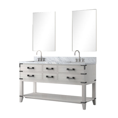 Norwalk 60 in W x 22 in D White Oak Double Bath Vanity