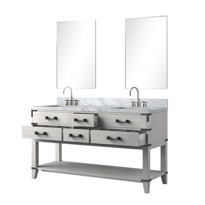 Norwalk 60 in W x 22 in D White Oak Double Bath Vanity