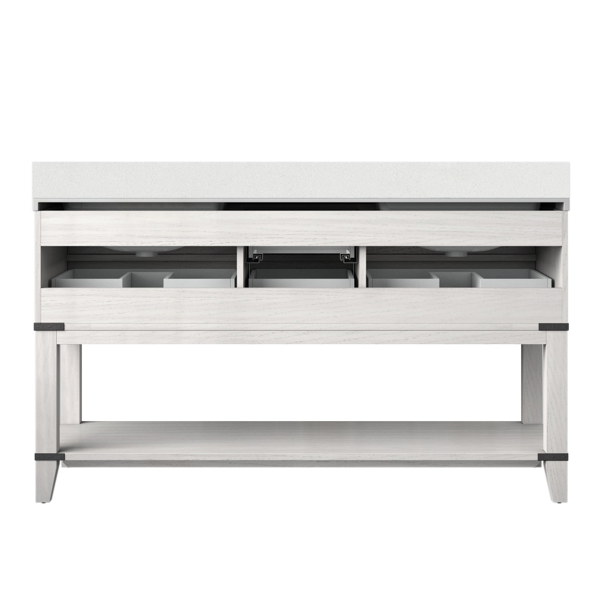 Norwalk 60 in W x 22 in D White Oak Double Bath Vanity