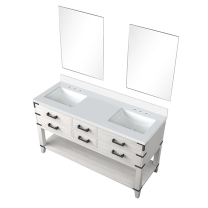 Norwalk 60 in W x 22 in D White Oak Double Bath Vanity