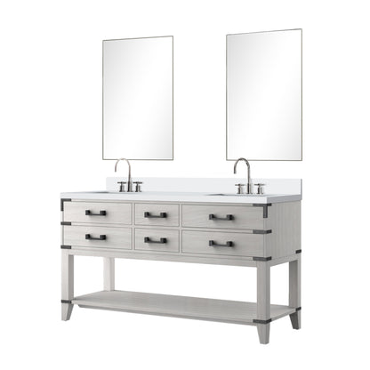 Norwalk 60 in W x 22 in D White Oak Double Bath Vanity