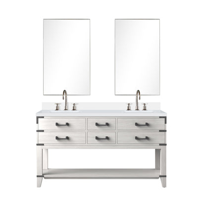 Norwalk 60 in W x 22 in D White Oak Double Bath Vanity