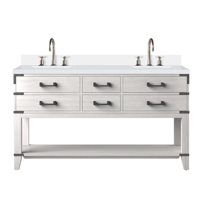 Norwalk 60 in W x 22 in D White Oak Double Bath Vanity