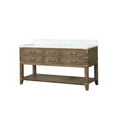 Norwalk 60 in W x 22 in D Grey Oak Double Bath Vanity