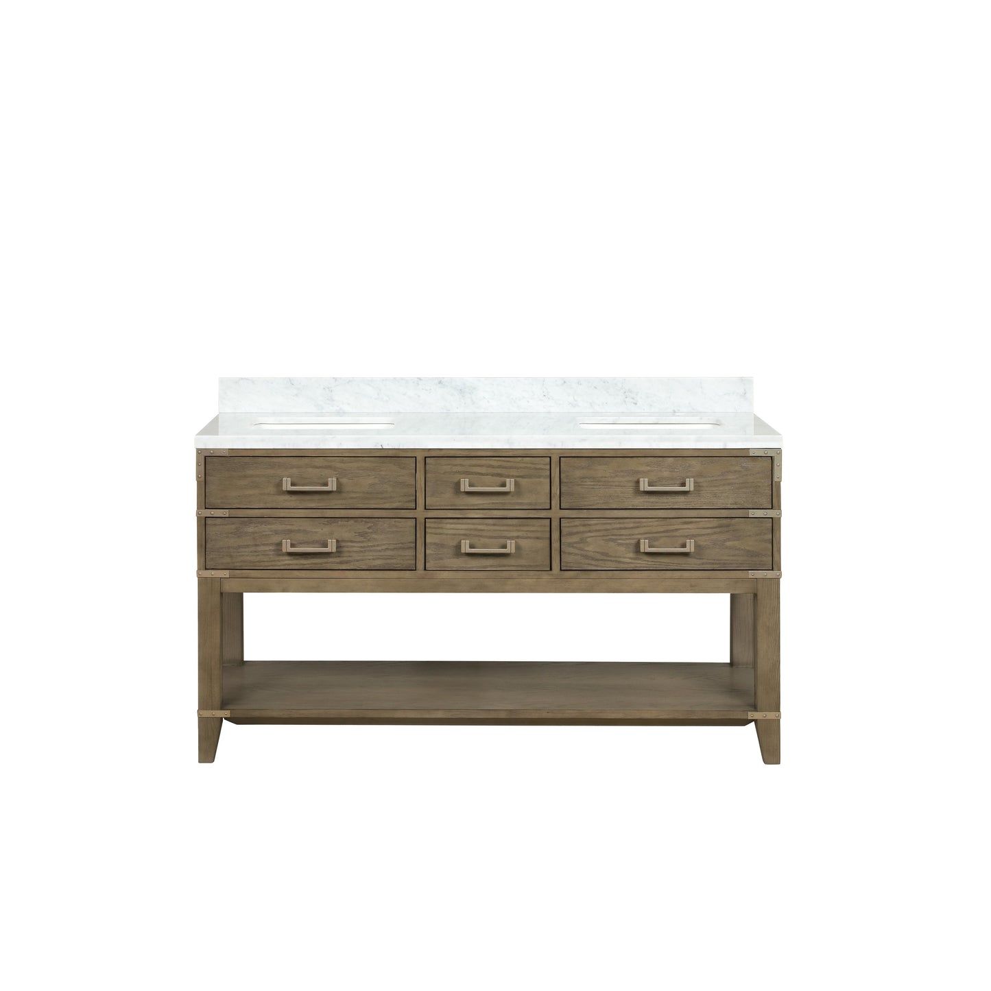 Norwalk 60 in W x 22 in D Grey Oak Double Bath Vanity