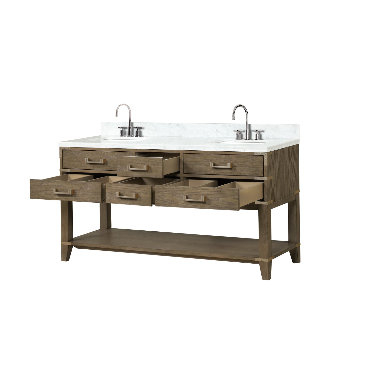 Norwalk 60 in W x 22 in D Grey Oak Double Bath Vanity