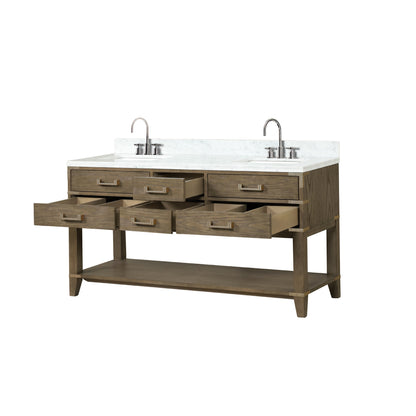 Norwalk 60 in W x 22 in D Grey Oak Double Bath Vanity