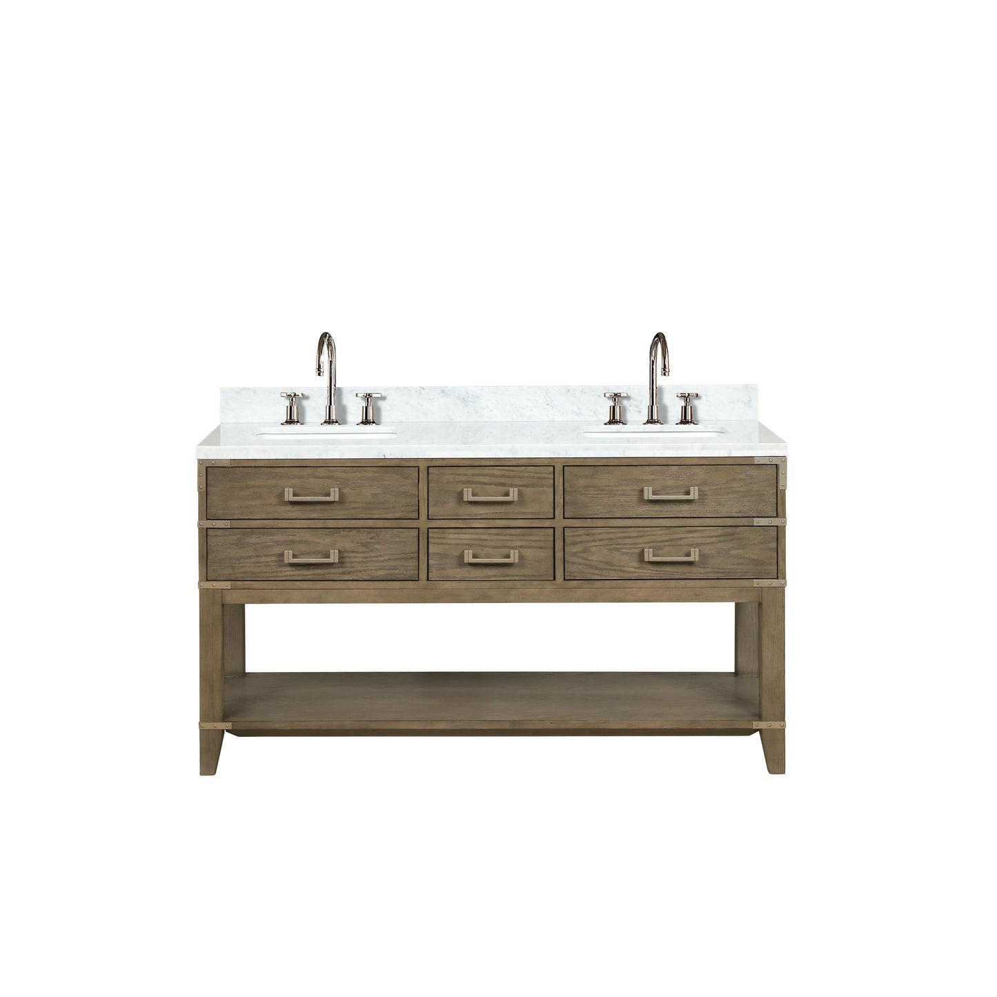 Norwalk 60 in W x 22 in D Grey Oak Double Bath Vanity