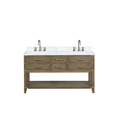 Norwalk 60 in W x 22 in D Grey Oak Double Bath Vanity