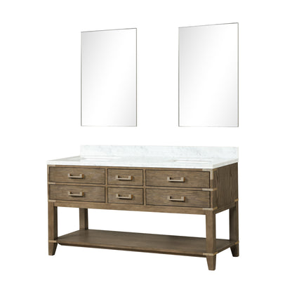 Norwalk 60 in W x 22 in D Grey Oak Double Bath Vanity