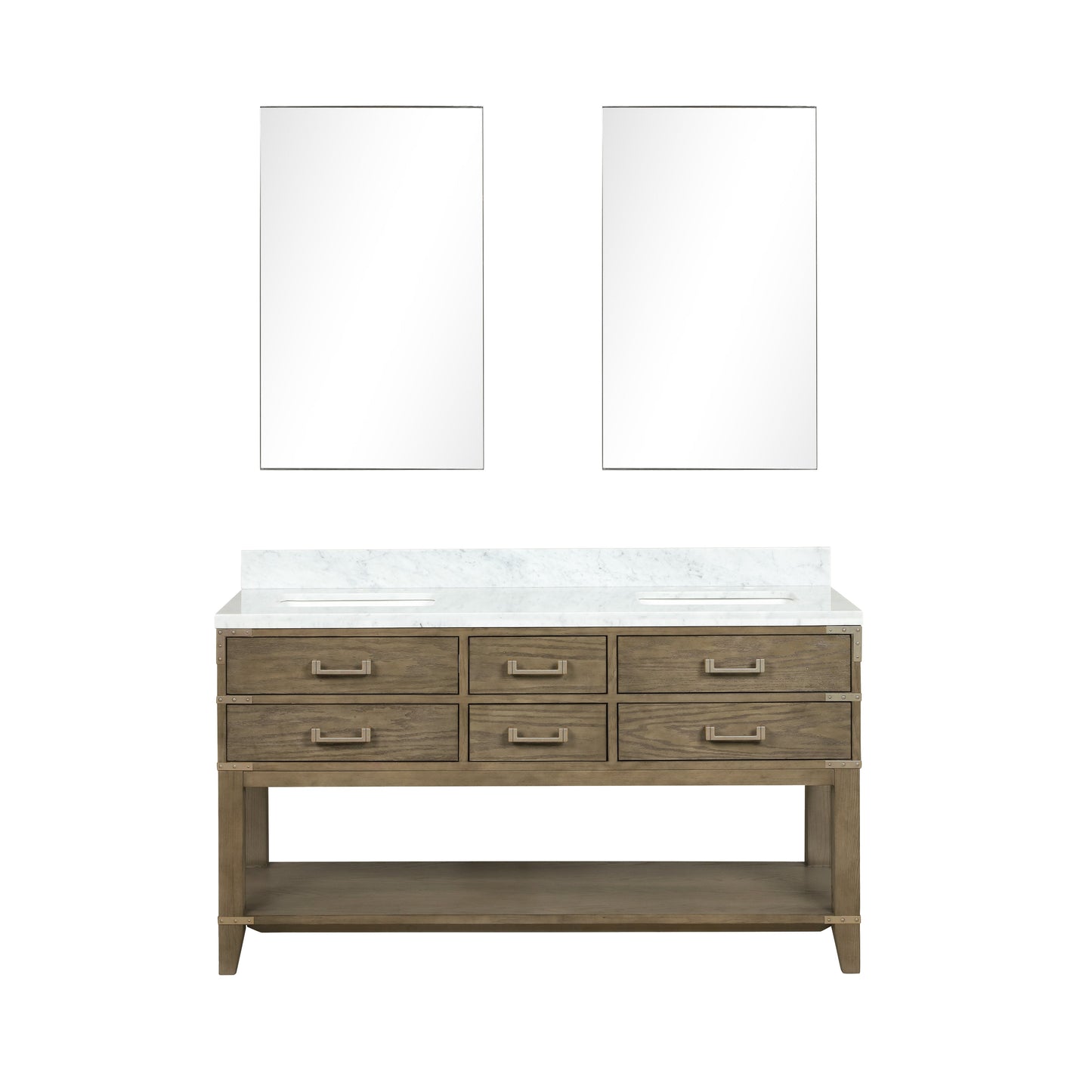Norwalk 60 in W x 22 in D Grey Oak Double Bath Vanity