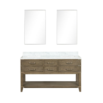 Norwalk 60 in W x 22 in D Grey Oak Double Bath Vanity