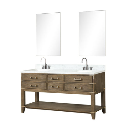 Norwalk 60 in W x 22 in D Grey Oak Double Bath Vanity