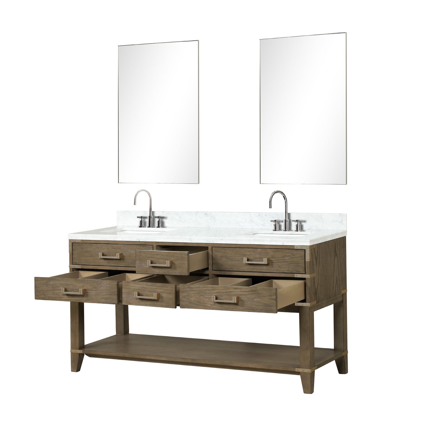 Norwalk 60 in W x 22 in D Grey Oak Double Bath Vanity