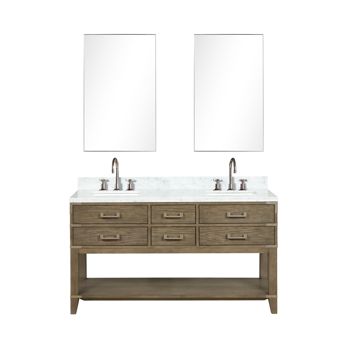Norwalk 60 in W x 22 in D Grey Oak Double Bath Vanity