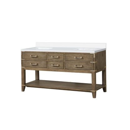 Norwalk 60 in W x 22 in D Grey Oak Double Bath Vanity