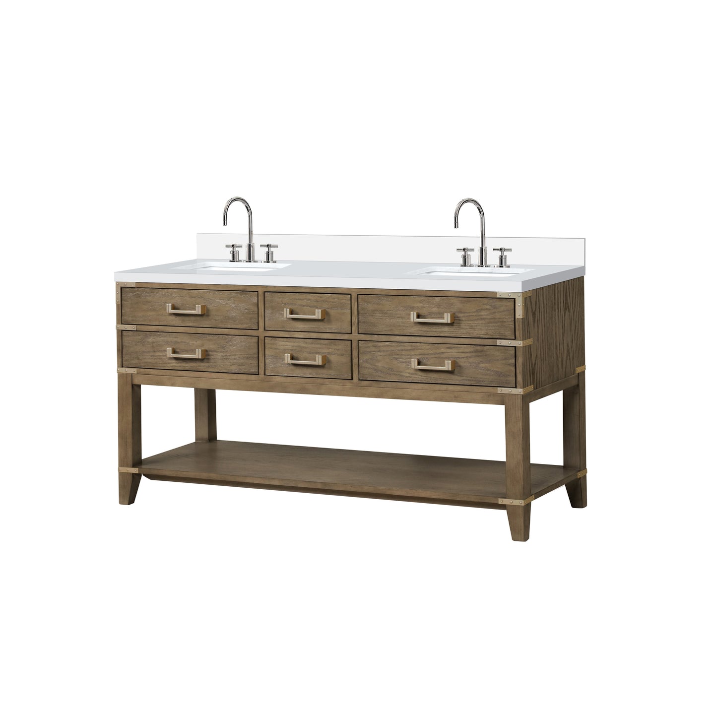 Norwalk 60 in W x 22 in D Grey Oak Double Bath Vanity