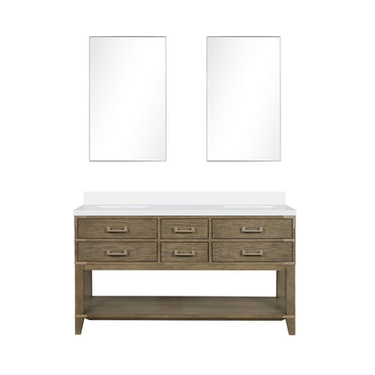 Norwalk 60 in W x 22 in D Grey Oak Double Bath Vanity