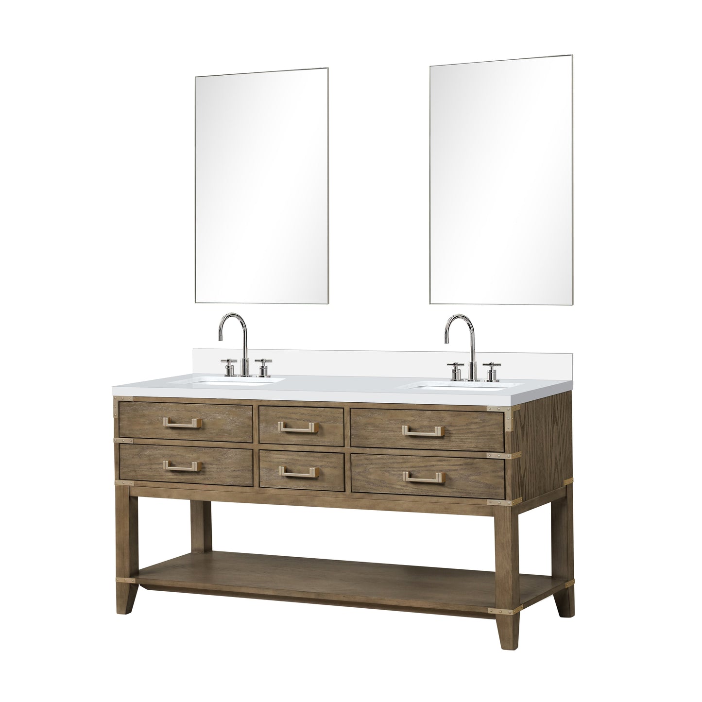 Norwalk 60 in W x 22 in D Grey Oak Double Bath Vanity