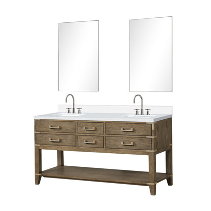 Norwalk 60 in W x 22 in D Grey Oak Double Bath Vanity