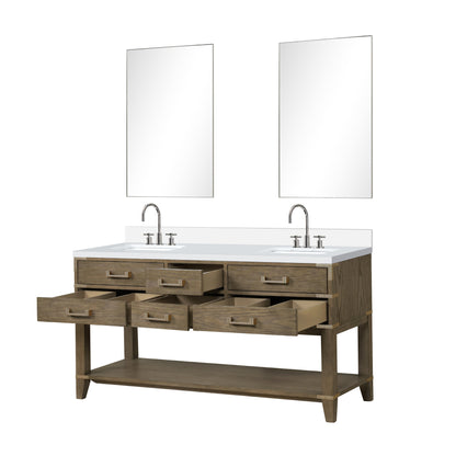 Norwalk 60 in W x 22 in D Grey Oak Double Bath Vanity