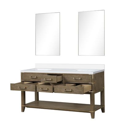 Norwalk 60 in W x 22 in D Grey Oak Double Bath Vanity