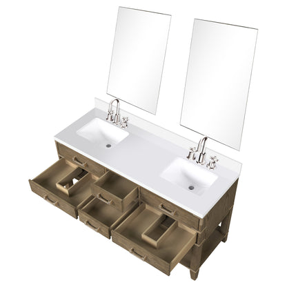 Norwalk 60 in W x 22 in D Grey Oak Double Bath Vanity