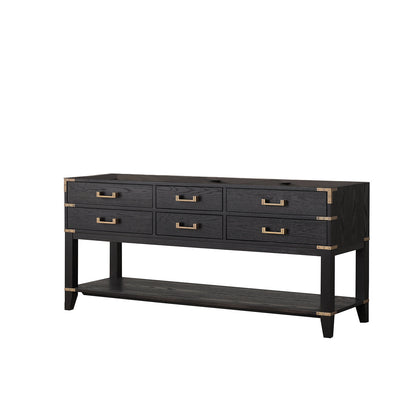 Norwalk 72 in W x 22 in D Black Oak Double Bath Vanity