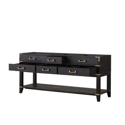 Norwalk 72 in W x 22 in D Black Oak Double Bath Vanity