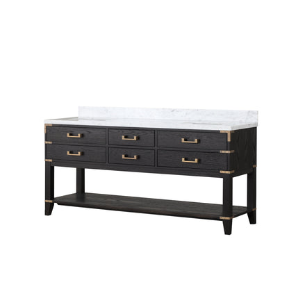 Norwalk 72 in W x 22 in D Black Oak Double Bath Vanity