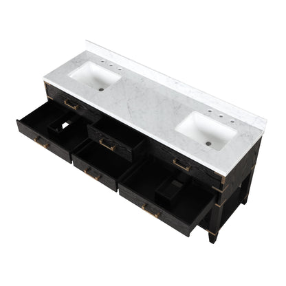 Norwalk 72 in W x 22 in D Black Oak Double Bath Vanity