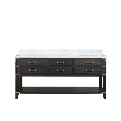 Norwalk 72 in W x 22 in D Black Oak Double Bath Vanity