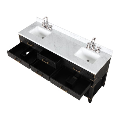 Norwalk 72 in W x 22 in D Black Oak Double Bath Vanity
