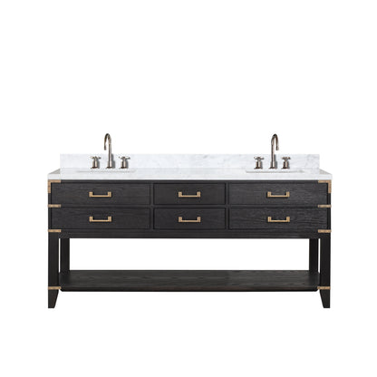 Norwalk 72 in W x 22 in D Black Oak Double Bath Vanity