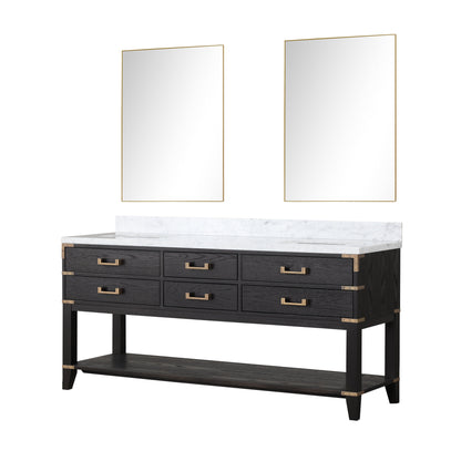 Norwalk 72 in W x 22 in D Black Oak Double Bath Vanity