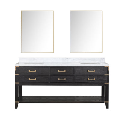 Norwalk 72 in W x 22 in D Black Oak Double Bath Vanity